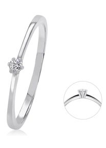 Diamantring ONE ELEMENT "0,03 ct Diamant Brillant Ring aus 585 Wei&szlig;gold" Gr. 58, silber, Fingerringe, Damen, 58,mit Brillant, Wei&szlig;gold 585, Diamantring