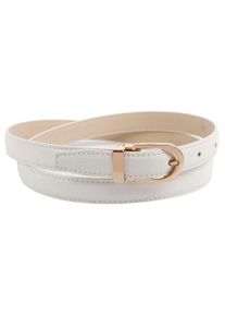 Lederg&uuml;rtel Anthoni Crown, Damen, Gr. 105, wei&szlig;, Leder, unifarben, G&uuml;rtel Lederg&uuml;rtel, in schmaler Form, Schlie&szlig;e rosegoldfarben