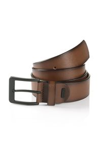 Lederg&uuml;rtel MONTI "ATLANTA", Herren, Gr. 140, braun (hellbraun), Materialmix, unifarben, G&uuml;rtel Lederg&uuml;rtel, mit dunkler Schlie&szlig;e