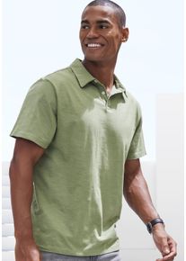 Poloshirt John Devin "mit Slub-Garn Struktur", Herren, Gr. 3XL (64/66), gr&uuml;n (khaki), Jersey, Obermaterial: 100% Baumwolle, meliert, bequem normal, Rundhals, abgesteppte Kante, Shirts Poloshirt, aus leichter, strukturierter Baumwollqualit&auml;t, Topseller