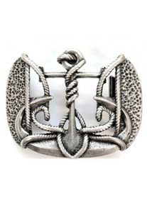 G&uuml;rtelschnalle RETTUNGSRING G&Uuml;RTEL "Anker Eckig Silber", Damen, silber (silberfarben), Obermaterial: 100% Metall, gemustert, G&uuml;rtel G&uuml;rtelschnalle