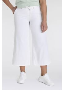 Weite Jeans MAC, Damen, Gr. 46, N-Gr, wei&szlig; (wei&szlig; denim), Denim/Jeans, Obermaterial: 80% Baumwolle, 18% Polyester, 2% Elasthan, unifarben, weit kn&ouml;chelfrei, Jeans Weite Jeans, im Four-Pocket Style