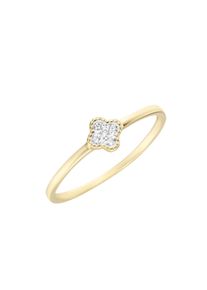 Fingerring Luigi Merano "Ring Oberteil Bl&uuml;te, mit funkelnden Brillanten, Gold 585" Gr. 52, gold, Fingerringe, Damen, 52, Gelbgold 585, Fingerring