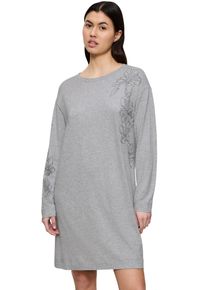 Nachthemd Triumph "Endless Comfort NDK 01 LSL", Damen, Gr. 36, N-Gr, grau (dunkelgrau melange), Single Jersey, Obermaterial: 50% Baumwolle, 50% Modal, Kleider Nachthemd, weich und gem&uuml;tlich
