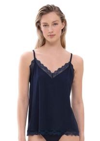 Unterziehshirt Mey "Luise", Damen, Gr. 36, N-Gr, blau (night blau), Obermaterial: 94% Modal, 6% Elasthan, unifarben, figurbetont, tiefer V-Ausschnitt, Unterhemden Unterziehshirt, tiefer V-Ausschnitt, Spitze, elastisch, weich, feminin