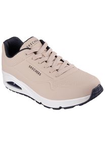 Sneaker Skechers "Uno - Stand on Air", Herren, Gr. 39, beige (natur), Lederimitat, Schuhe Sneaker, Freizeitschuh, Halbschuh, Schn&uuml;rschuh mit Air-Cooled Memory Foam