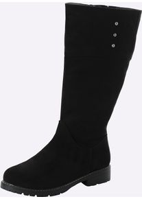 Weitschaftstiefel sheego, Damen, Gr. 41, XL-Schaft, schwarz, Polyester, Schuhe Weitschaftstiefel