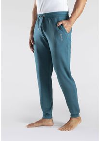 Sweathose BENCH. LOUNGEWEAR, Herren, Gr. 44/46 (S), N-Gr, blau (petrol, meliert), Sweatware, Obermaterial: 60% Baumwolle, 40% Polyester, unifarben, Basic, relaxed fit lang, Hosen Sweathose, Jogginghose mit Kordel, aus Baumwoll-Mix, Topseller
