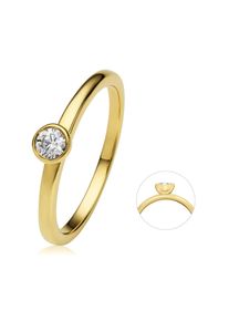 Diamantring ONE ELEMENT "0.15 ct Diamant Brillant Zarge Ring aus 585 Gelbgold" Gr. 58, gold, Fingerringe, Damen, 58,mit Brillant, Gelbgold 585, Diamantring
