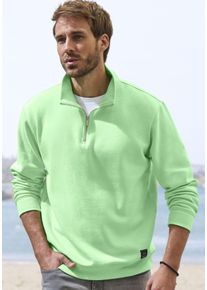 Sweatshirt John Devin, Herren, Gr. L (52/54), gr&uuml;n (lime), angeraute Sweatware, Obermaterial: 60% Baumwolle, 40% Polyester, unifarben, regular fit normal, Rundhals, angesetztes B&uuml;ndchen, Sweatshirts Sweatshirt, Langarm, Pullover mit Rei&szlig;verschluss am Stehkragen, Topseller