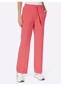 Jogger Pants Heine, Damen, Gr. 46, Normalgr&ouml;&szlig;en, pink (grapefruit), 77% Polyester, 20% Viskose, 3% Elasthan, unifarben, lang, Hosen Jogger Pants