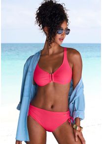Bikini-Hose Lascana "Italy", Damen, Gr. 44, N-Gr, orange (koralle), Microfaser, Microfaser, Polyamid, unifarben, Badehosen Bikini-Hose, mit h&ouml;herer Seitennaht