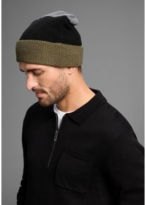 MAN'S WORLD Strickm&uuml;tze MAN'S WORLD, Herren, grau, schwarz, gr&uuml;n, Grobstrick, Kunstfaser, gestreift, M&uuml;tzen Strickm&uuml;tze, im trendigem Colorlocking - NEW