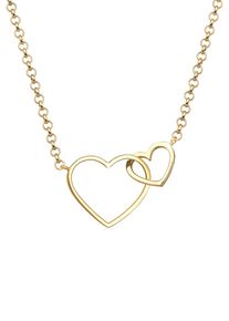 Kette mit Anh&auml;nger Elli "Halskette Herz Unendlichkeit Liebe 925 Silber" Gr. 55, gold, Halsketten, Damen, 55, ohne Stein, Silber 925 (Sterlingsilber), Kette mit Anh&auml;nger