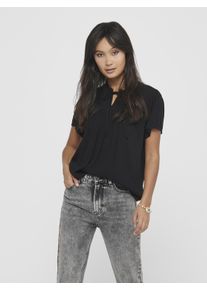 Jacqueline de Yong Kurzarmbluse JDY "JDYLIMA LIFE S/S TOP WVN NOOS", Damen, Gr. 36 (S), schwarz, Web, Obermaterial: 100% Viskose, unifarben, loose fit normal, V-Ausschnitt, Blusen Kurzarmbluse, Viskose, loose fit