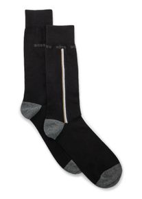Businesssocken BOSS "2P RS Iconic CC", Damen, Gr. 39-42, schwarz (schwarz 001), Baumwollmischung, unifarben, elastisch, Socken Businesssocken, mit Kontraststreifen an der Seite