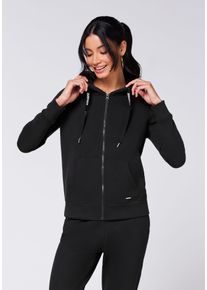 Kapuzensweatjacke Chiemsee, Damen, Gr. XXL (44), schwarz (schwarz beauty), 60% Baumwolle, 40% Polyester, Sweatjacken Kapuzensweatjacke