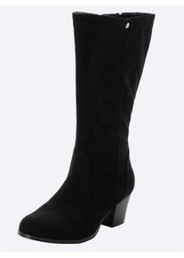 Weitschaftstiefel sheego, Damen, Gr. 43, XXL-Schaft, schwarz, Polyester, Schuhe Weitschaftstiefel