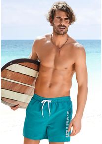 Badeshorts s.Oliver, Herren, Gr. L (52), N-Gr, blau (petrol), Microfaser, Polyester, unifarben, Badehosen Badeshorts, mit seitlichem Logodruck