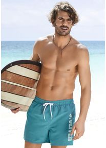 Badeshorts s.Oliver, Herren, Gr. XXL (58/60), N-Gr, blau (petrol), Microfaser, Polyester, unifarben, Badehosen Badeshorts, mit seitlichem Logodruck