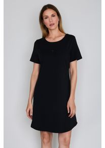 JOOP! Nachthemd JOOP "Cosy", Damen, Gr. 42, N-Gr, schwarz, Jersey, Obermaterial: 95% Baumwolle, 5% Elasthan, unifarben, comfort fit kniefrei, Rundhals, Kleider Nachthemd, Rundhalsausschnitt, kurz&auml;rmelig