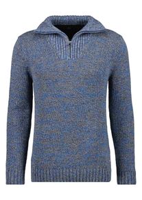 Troyer Ragman, Herren, Gr. 58, blau (blau, 174), Strick, 100% Baumwolle, hoch geschlossener Ausschnitt, Pullover Troyer
