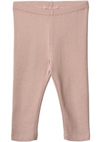 Leggings Wheat "Rib Jersey Leggings Jules", Jungen, Gr. 74, N-Gr, rosa (rose powder), Jersey, Obermaterial: 96% Baumwolle, 4% Elasthan, unifarben, figurbetont kn&ouml;chellang, Hosen Leggings