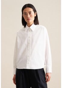 Hemdbluse Seidensticker "Schwarze Rose", Damen, Gr. XL(42), wei&szlig;, 100% Baumwolle, unifarben, oversize, ohne Ausschnitt, Blusen Hemdbluse, 1/1 Kragen Uni