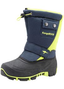 Winterstiefel Kangaroos "Kanga-Bean II", M&auml;dchen, Gr. 38, blau (navy, lime), Synthetik, Textil, Schuhe Winterstiefel, Snowboots, Winterboots, Winterschuhe, wasserabweisend