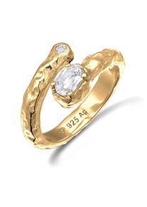Silberring HAZE & GLORY "Ring Topas Wei&szlig; 925 Sterling Silber" Gr. 54, gold, Fingerringe, Damen, 54, Silber 925 (Sterlingsilber), Silberring