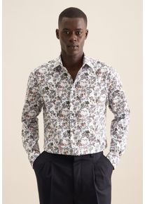 Businesshemd Seidensticker "Regular", Herren, Gr. L42, normale &Auml;rmell&auml;ngen, orange, 100% Baumwolle, bedruckt, regular fit, 2-Knopf-Manschette, Hemden Businesshemd, Regular 1/1 Kentkragen Druck