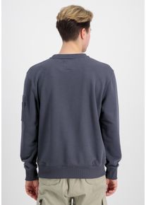 Sweater Alpha Industries "Double Layer Sweatshirt", Herren, Gr. XXL, grau (grauschwarz), Obermaterial: 80% Baumwolle, 20% Polyester, regular fit, Sweatshirts Sweater