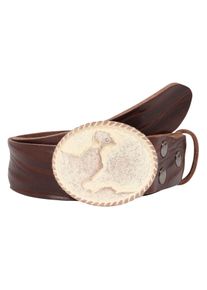 Lederg&uuml;rtel RETTUNGSRING G&Uuml;RTEL, Damen, Gr. 100, braun (dunkelbraun), Leder, unifarben, G&uuml;rtel Lederg&uuml;rtel, Schlie&szlig;e &raquo;Burg Ros&eacute; Mit Swarovski-Kristall Veredelt&laquo;