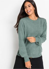 Strickpullover bonprix, Damen, Gr. 32/34 (XS), blau (mineralblau meliert), Obermaterial: 61% Polyacryl, 25% Polyester, 11% Polyamid, 3% Elasthan, loose fit, Pullover Strickpullover, aus Polyacryl, Polyester, Polyamid und Elasthan, lockere Passform