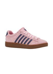 Sneaker K-Swiss "COURT TIEBREAK II SDE", Damen, Gr. 39, blau (orchid pink, blau ribbon), Leder, Schuhe Sneaker