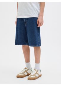 Jack & Jones Shorts JACK & JONES JUNIOR "JJITONY locker geschnitten f&uuml;r angenehmes Tragegef&uuml;hl", Jungen, Gr. 164, N-Gr, blau (blau denim), Web, Obermaterial: 100% Baumwolle, unifarben, regular fit knielang, Hosen Shorts, unifarben, modisch, regular fit, Web