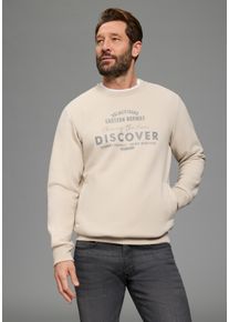 MAN'S WORLD Sweatshirt MAN'S WORLD, Herren, Gr. M (48/50), beige, angeraute Sweatware, Obermaterial: 60% Baumwolle, 40% Polyester, bedruckt, normal, Rundhals, angesetztes B&uuml;ndchen, Sweatshirts Sweatshirt, mit Eingrifftaschen, Rundhalsausschnitt, Langarm-Design