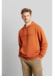 Sweatshirt Bugatti, Herren, Gr. S, orange, 87% Baumwolle, 13% Polyester, unifarben, normal, Rippb&uuml;ndchen, Sweatshirts Sweatshirt, mit Logo-Print