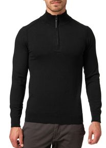 Troyer INDICODE "INAncona", Herren, Gr. M, schwarz, Strick, Obermaterial: 80% Baumwolle, 20% Polyester, unifarben, regular fit, ohne Ausschnitt, Pullover Troyer