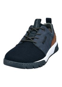 Sneaker Bugatti, Herren, Gr. 42, blau, Lederimitat, Textil, Schuhe Sneaker, mit Label und Kontrastbesatz, Freizeitschuh, Halbschuh, Schn&uuml;rschuh