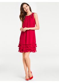 Cocktailkleid Heine "Cocktailkleid", Damen, Gr. 48, Normalgr&ouml;&szlig;en, rot, 100% Polyester, unifarben, kurz, Rundhals, Kleider Cocktailkleid