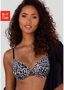 B&uuml;gel-BH Lascana, Damen, Gr. 80, Cup D, schwarz-wei&szlig; (leo, silberfarben), Microtouch, Obermaterial: 88% Polyamid, 12% Elasthan, BHs B&uuml;gel-BH, in einem aufregenden Leo-Look, sexy Dessous