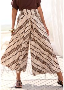 Hosenrock Lascana, Damen, Gr. 36, beige, braun bedruckt, Web, Obermaterial: 100% Polyester, bedruckt, figurumspielend kn&ouml;chelfrei, R&ouml;cke Hosenrock, mit Alloverdruck, Culotte, extraweites Bein, Topseller