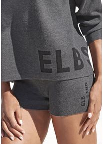 Strickhose ELBSAND, Damen, Gr. 44/46, N-Gr, grau (anthrazit), Feinstrick, Obermaterial: 50% Viskose, 28% Polyester, 22% Nylon, meliert, unifarben, bequem kurz, Hosen Strickhose, aus hochwertigem Strick, mit Logostickerei, Loungewear