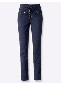 Webhose Heine, Damen, Gr. 46, Normalgr&ouml;&szlig;en, blau (marine), 98% Baumwolle, 2% Elasthan, gemustert, unifarben, Hosen Webhose