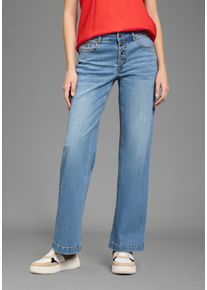 Weite Jeans Bruno Banani, Damen, Gr. 46, N-Gr, light blau used, Denim/Jeans, Obermaterial: 98% Baumwolle, 2% Elasthan, unifarben, weit lang, Jeans Weite Jeans, mit Elasthan-Anteil, aus Baumwollmaterial