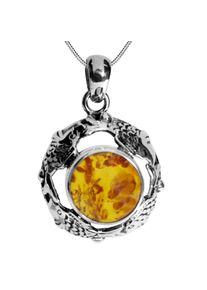 Kette mit Anh&auml;nger OSTSEE-SCHMUCK "- Fischland 28x20 mm - Silber 925/000 - Bernstein" Gr. 42, silber (silber 925, silberfarben, wei&szlig;), Schmuck_Sets, Damen, 42, Silber 925 (Sterlingsilber), Kette mit Anh&auml;nger