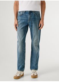 5-Pocket-Jeans Pepe Jeans "BYRON FS MIDNIGHT FADE", Damen, Gr. 31, L&auml;nge 34, dirty blau, Denim/Jeans, Obermaterial: 100% Baumwolle, unifarben, straight fit lang, Jeans 5-Pocket-Jeans, Regular Waist