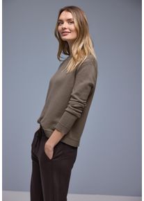 Strickpullover Street One, Damen, Gr. 38, light terra mocha, Strick, Obermaterial: 100% Baumwolle, unifarben, normal h&uuml;ftbedeckend, Rundhals, Flachstrickb&uuml;ndchen, Pullover Strickpullover, mit Rundhals