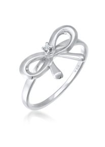 Verlobungsring Elli DIAMONDS "Ring Schleife Diamant Wei&szlig; Brillantschliff (0.015 ct) 925 Sterling Silber" Gr. 56, wei&szlig;, Fingerringe, Damen, 56, Silber 925 (Sterlingsilber), Verlobungsring